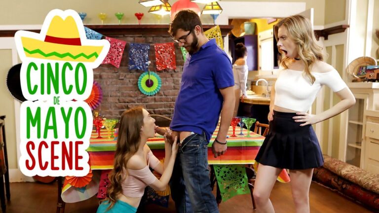 Hermanastra y amiga follan a escondidas en la fiesta del Cinco de Mayo – Anya Olsen y Samantha Hayes